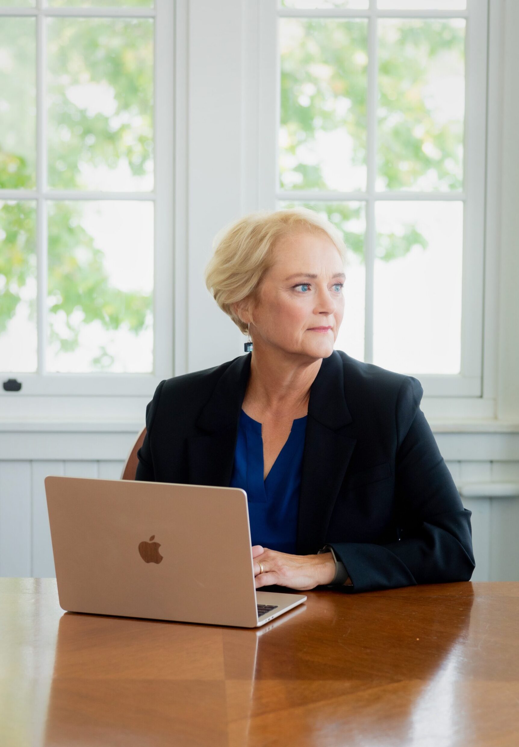 Carolyn Caldwell working at a computer