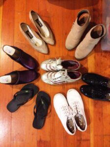 Check shoes for any that need repair or polish.
