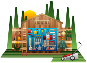 organized Garden Shed