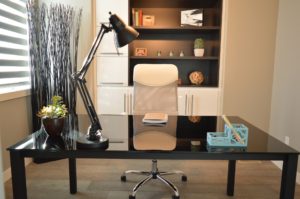 clutter-free office shows what is possible with organizing support.