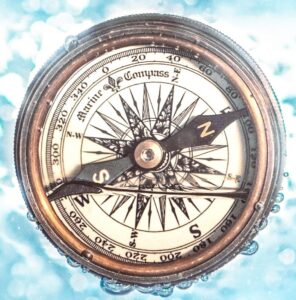 A compass demonstrates magnetic attraction with Magnetic Marketing.